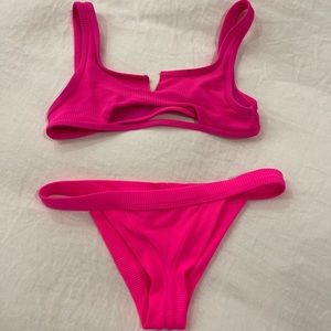 Frankie’s Bikinis hot pink set